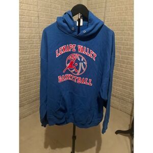 Lenape Valley Basketball Hoodie Blue Cherry 2XL Pullover Sweatshirt Mens‎
